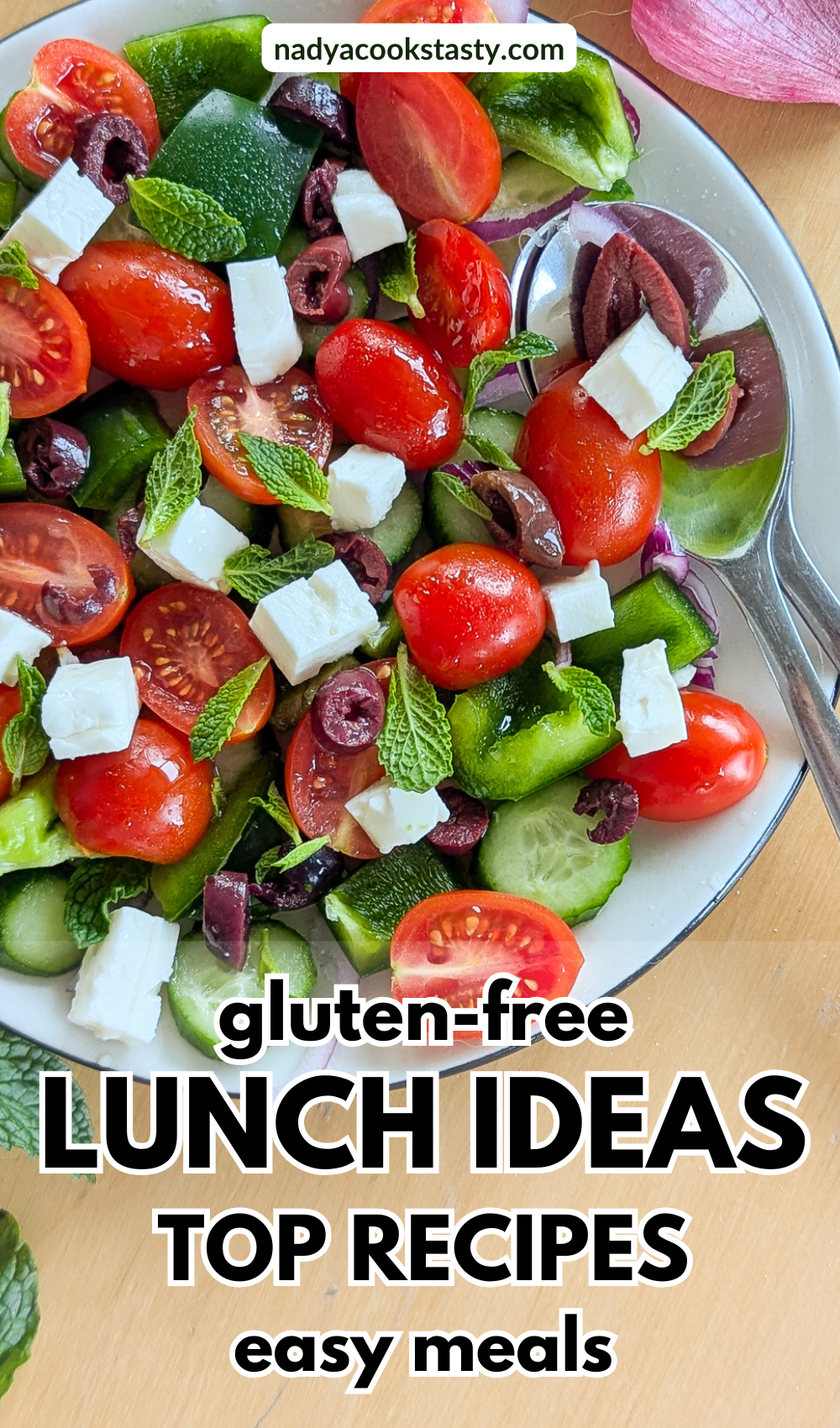 close-up photo of colorful Greek salad
