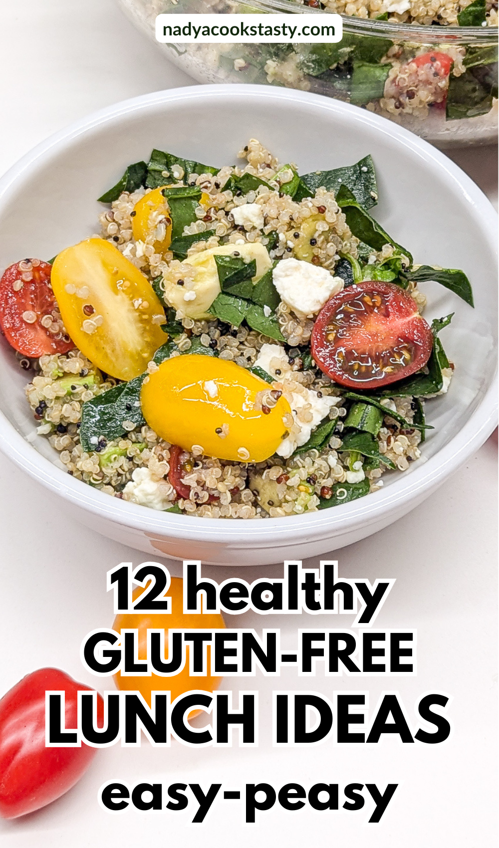 Healthy Gluten Free Lunch Ideas - 5-Easy Gluten-Free Quinoa Feta Lunch Bowl With Avocado
