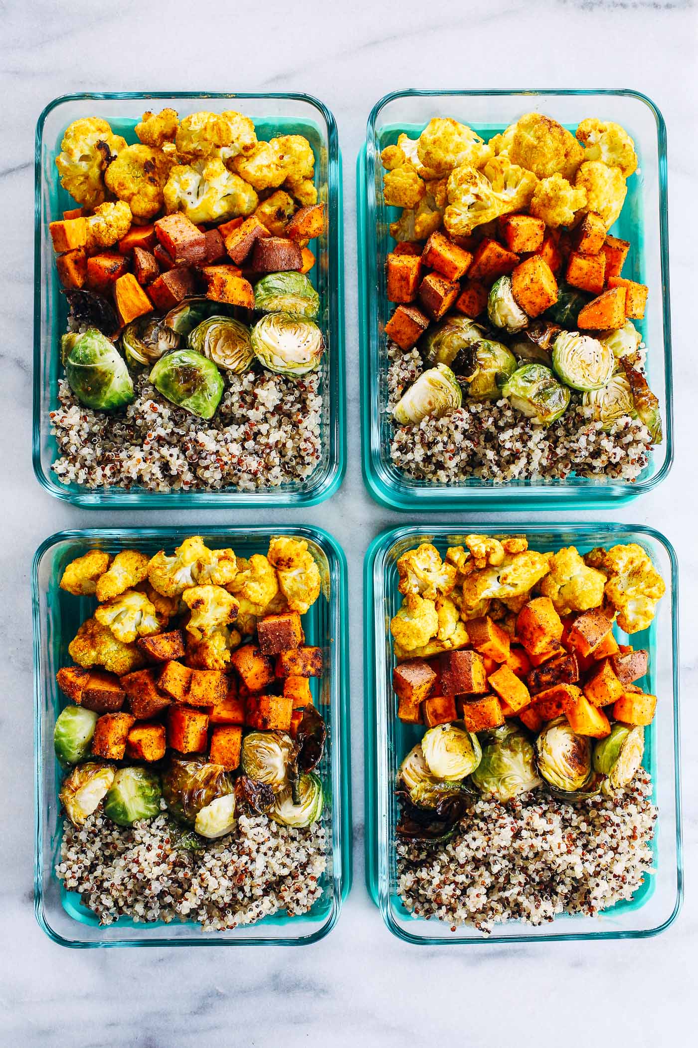 easy gluten free lunch ideas for a crowd - 7-Roasted Vegetable Quinoa Meal Prep Bowls-Roasted-Vegetable-Quinoa-Bowls_