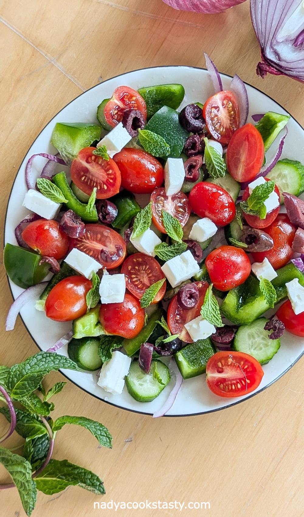 Gluten-Free Classic Greek Salad With Mint - pin_1ImgNoRectNoTxt_1