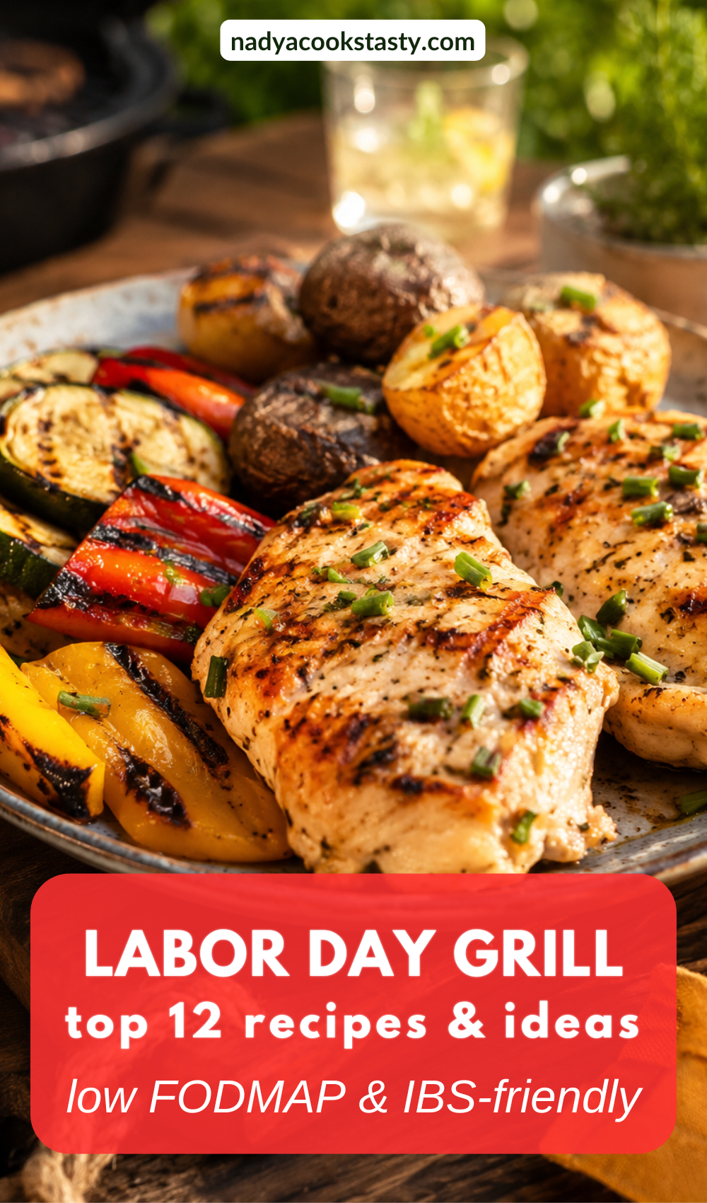 Top Low FODMAP Labor Day Chicken Grill Recipes - 2 - Amazingly simple grilled chicken breasts with grilled low FODMAP veggies