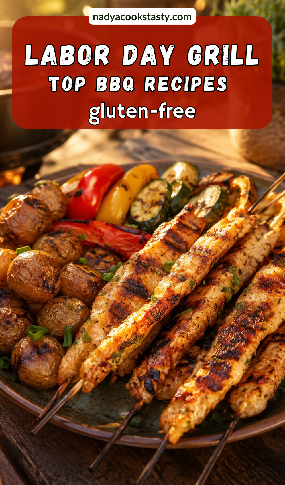Top Gluten-Free Labor Day Grill Recipes - 2 - Amazingly tasty GF DF chicken kebabs on grill