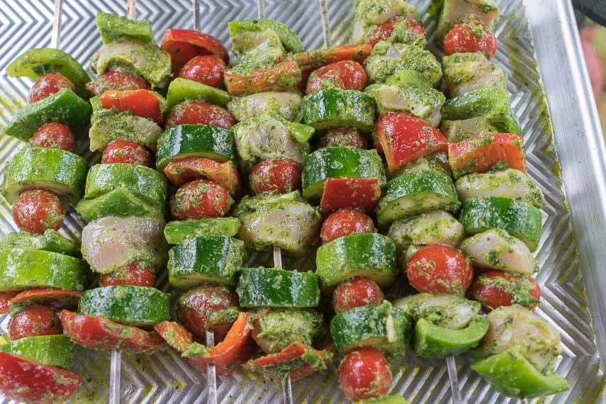 Low Fodmap Herb Marinated Grilled Chicken Vegetable Kebobs