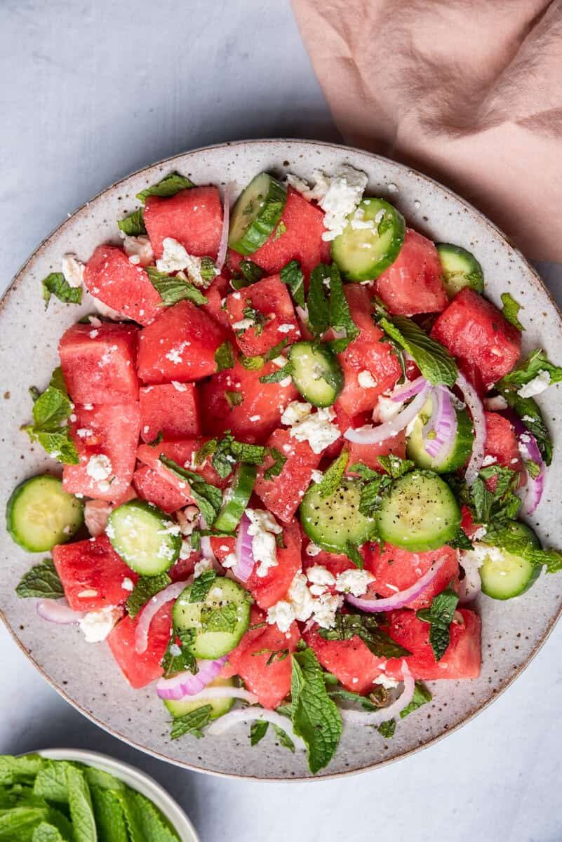 best gluten free summer salads - 9-Watermelon Feta Salad-Watermelon-Feta-Salad-07 -v