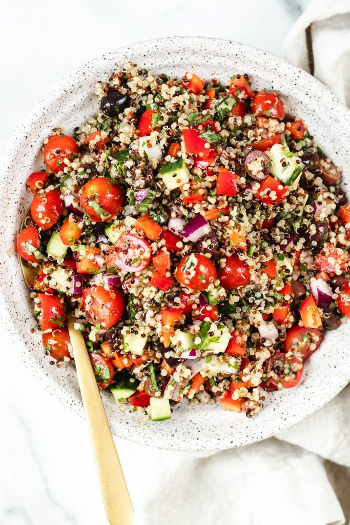 best gluten free salads - 10-Vegan Mediterranean Quinoa Salad-Mediterranean-Quinoa-Salad-2667-683x1024