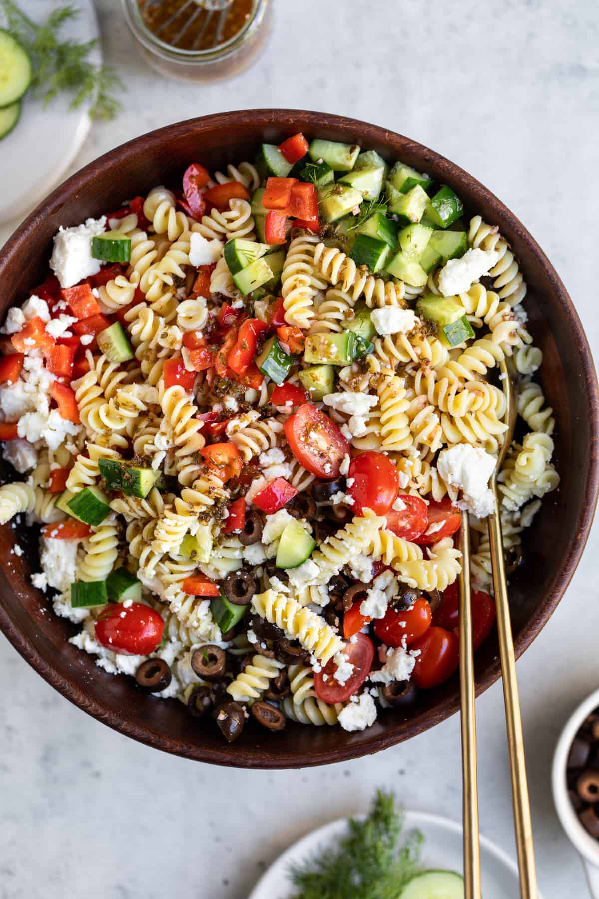 gluten free pasta salad recipes - 11-Healthy Greek Pasta Salad-greek-pasta-salad