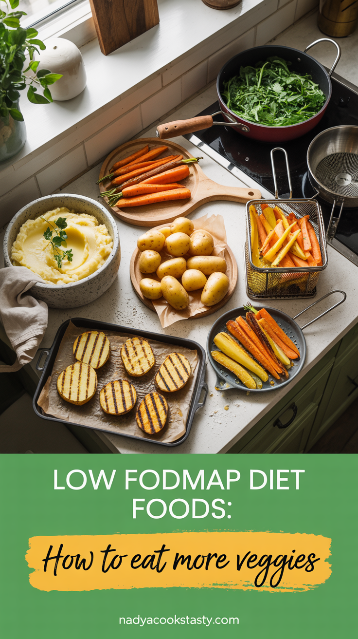 Low Fodmap Diet Foods: How To Eat More Veggies - pin-1-with-title-Try Different Ways of Cooking The Same Veggie-2-1