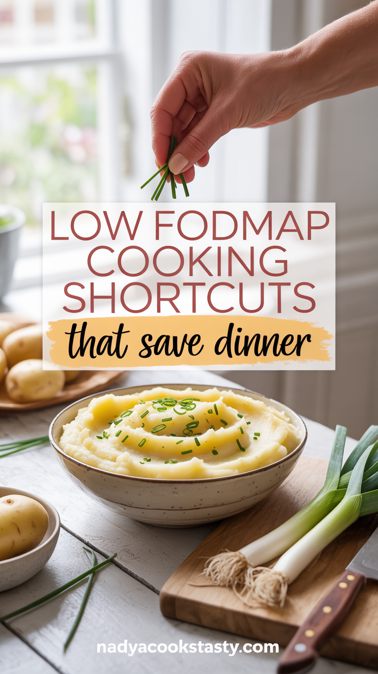 Low FODMAP Cooking Shortcuts That Save Dinner - pin-2-with-title-Swap Onion for the Green Parts-3-1
